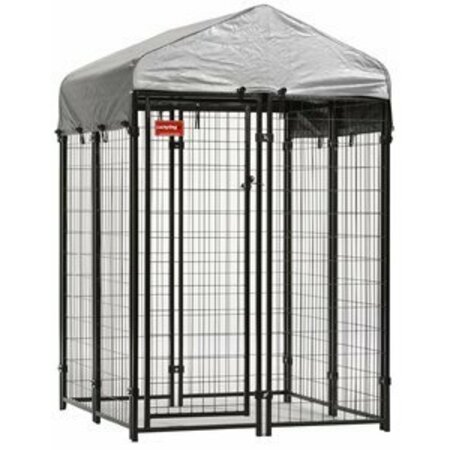 JEWETT CAMERON COMPANIES 4'Wx4'Lx6'H Kennel Complete W/Cover-Uptown Dog 380705442